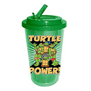 Teenage Mutant Ninja Turtles Turtle Power! Plastic Flip Straw Cup